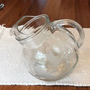 Vintage Etched Pitcher